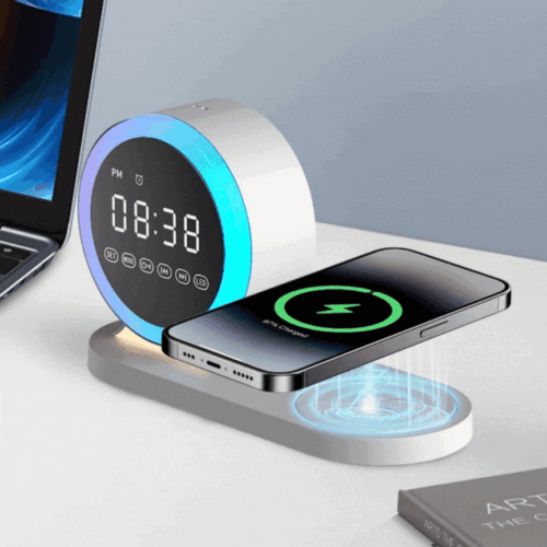 LCD Clock & BT Speaker & Wireless Charger